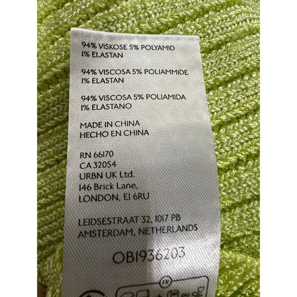 FREE PEOPLE TOP WOMENS XLARGE SAN LUCAS STRETCH KNIT CROP PULLOVER SWEATER GREEN - Picture 11 of 12